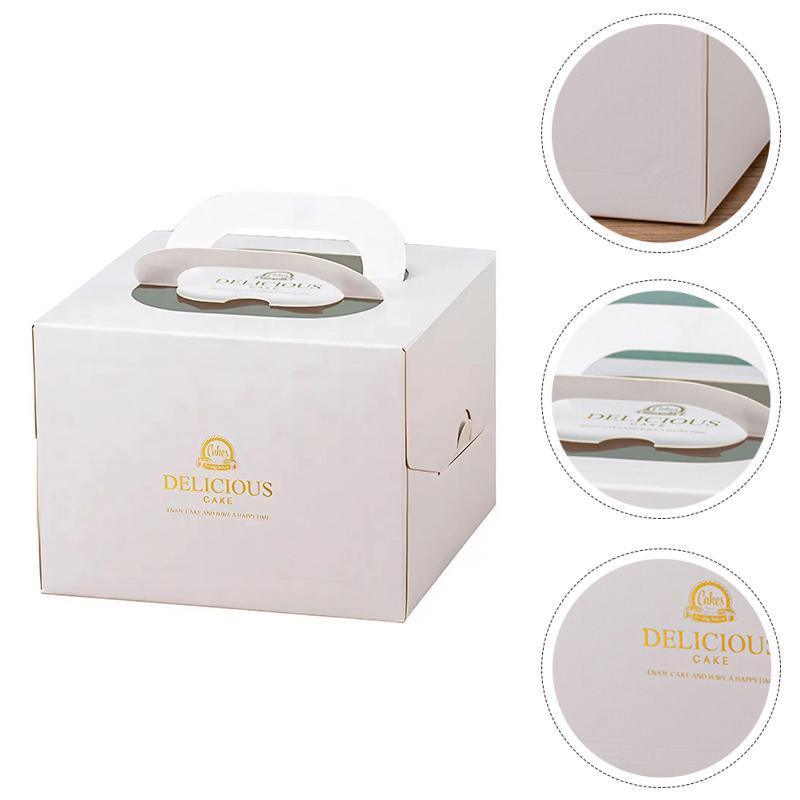 30PCS Bear Portable Cake Boxes Display Window Packing Case Party with Handle Birthday - 4 inch V528-SQ225-DGH-BEAR-4C-50PCS-877451
