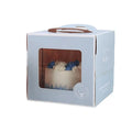 30PCS Grey Portable Cake Boxes Display Window Packing Case with Handle Birthday - 6 inch V528-SQ229-DGH-GREY-6C-30PCS-910157