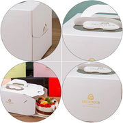 30PCS Grey Portable Cake Boxes Display Window Packing Case with Handle Birthday - 6 inch V528-SQ229-DGH-GREY-6C-30PCS-910157