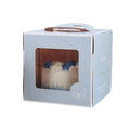 30PCS Grey Portable Cake Boxes Display Window Packing Case with Handle Birthday - 8 inch V528-SQ230-DGH-GREY-8C-30PCS-577529