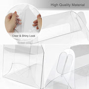 50PCS Portable Pastry Boxes Portable Cake Box Paper Cookie Boxes Sandwich Box - S-Transparent+White inner tray V528-SQ296-MSH-CLEAR-S-50PCS-798216