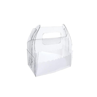 50PCS Portable Pastry Boxes Portable Cake Box Paper Cookie Boxes Sandwich Box - S-Transparent+White inner tray V528-SQ296-MSH-CLEAR-S-50PCS-798216