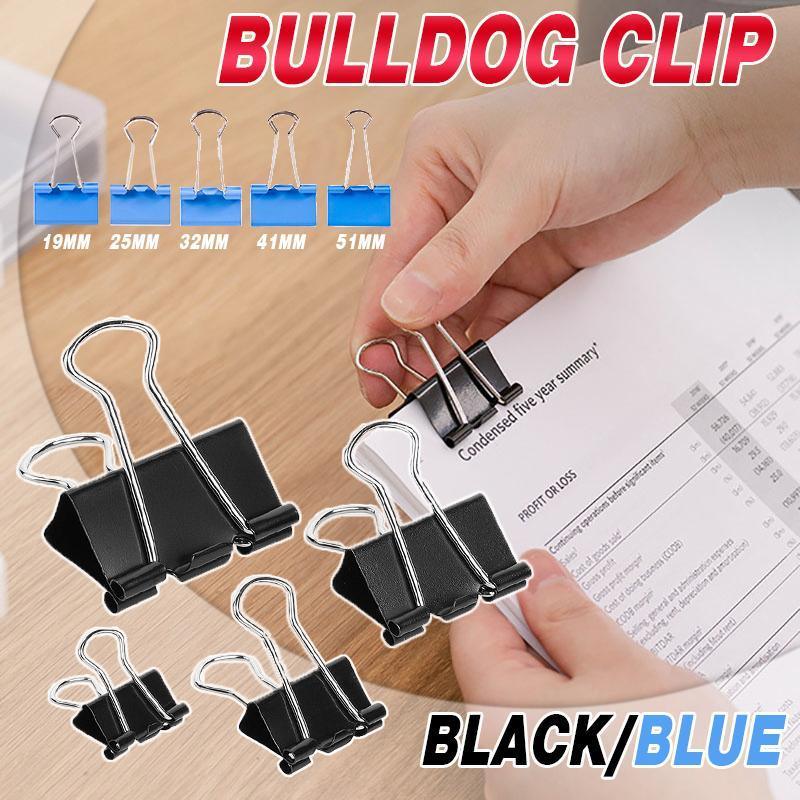 20PCS Black Bulldog Foldback Clips Document Paper Clamps Multiple Sizes - Blue 32mm V528-SQ329-TAILCLIP-BLUE-32MM-633282