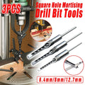 3x Square Hole Mortising Chisel Drill Bit Woodworking Saw Tools for Drilling V528-SQUARE-HOLE-DRILL-3PCS-247920