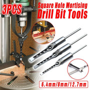 3x Square Hole Mortising Chisel Drill Bit Woodworking Saw Tools for Drilling V528-SQUARE-HOLE-DRILL-3PCS-247920