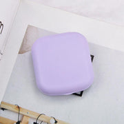 Pocket Plastic Mini Contact Lens Case Kit Outdoor Travel Holder Mirror Container - Green V528-SQUAREGLASSESCASE-GREEN-42142