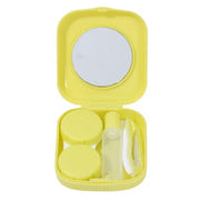 Pocket Plastic Mini Contact Lens Case Kit Outdoor Travel Holder Mirror Container - Green V528-SQUAREGLASSESCASE-GREEN-42142