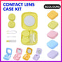 Pocket Plastic Mini Contact Lens Case Kit Outdoor Travel Holder Mirror Container - Yellow V528-SQUAREGLASSESCASE-YELLOW-51455