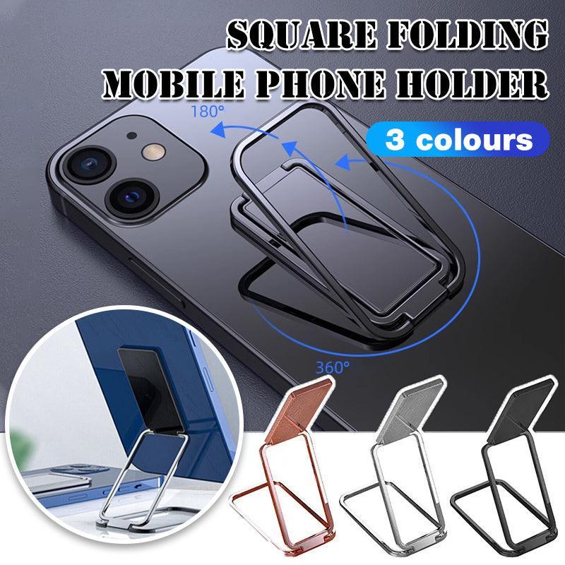 Portable Multifunctional Folding Metal Mobile Phone Holder Bracket Desktop Stand - Rose Gold V528-SQUARESET-ROSEGOLD-602578