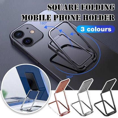 Portable Multifunctional Folding Metal Mobile Phone Holder Bracket Desktop Stand - Rose Gold V528-SQUARESET-ROSEGOLD-602578