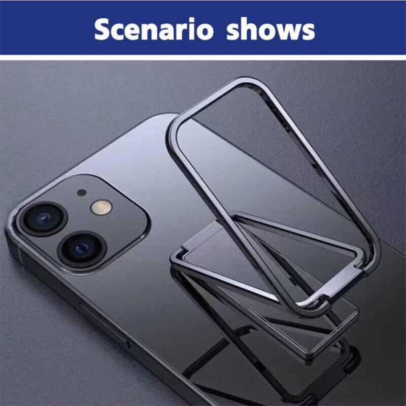 Portable Multifunctional Folding Metal Mobile Phone Holder Bracket Desktop Stand - Rose Gold V528-SQUARESET-ROSEGOLD-602578