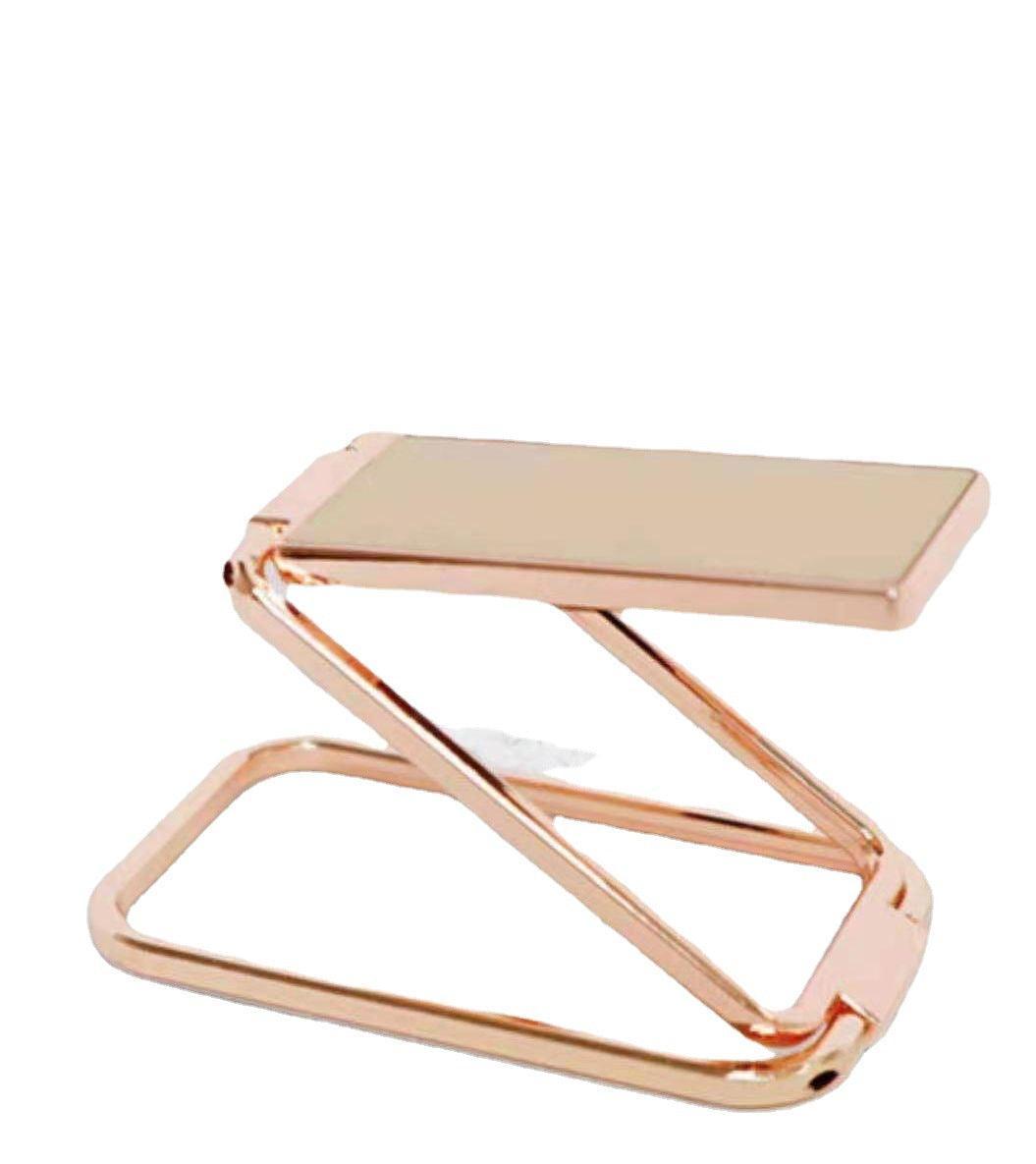 Portable Multifunctional Folding Metal Mobile Phone Holder Bracket Desktop Stand - Rose Gold V528-SQUARESET-ROSEGOLD-602578
