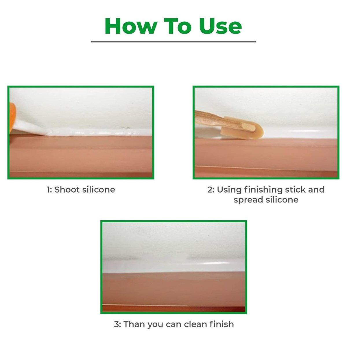 4pcs Squeegee Plastic Grout Sealant Spatula Caulk Applicator Tool Set for Home V528-SQUEEZER-4PCS-390313