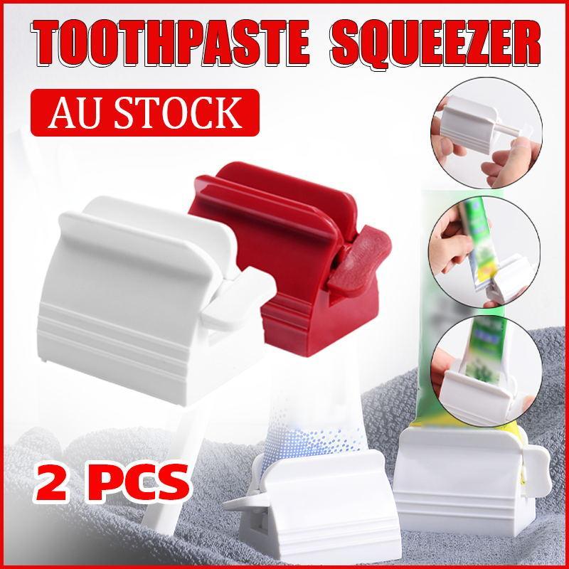 Large Bathroom Toothpaste Squeezer Tube Easy Stand Dispenser Rolling Holder Seat - White V528-SQUEEZER-WHITE-2PCS-199228