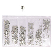 1440Pcs Glitter Rhinestones Crystal Clear Flat Bottom Glass Nail Art Nail Drill - AB V528-SS4-SS16-AB-54883
