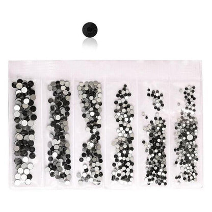 1440Pcs Glitter Rhinestones Crystal Clear Flat Bottom Glass Nail Art Nail Drill - Aurora V528-SS4-SS16-AURORA-58932