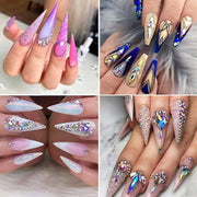 1440Pcs Glitter Rhinestones Crystal Clear Flat Bottom Glass Nail Art Nail Drill - Olive V528-SS4-SS16-OLIVE-35981