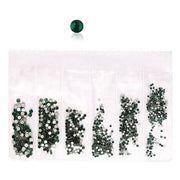 1440Pcs Glitter Rhinestones Crystal Clear Flat Bottom Glass Nail Art Nail Drill - Olive V528-SS4-SS16-OLIVE-35981