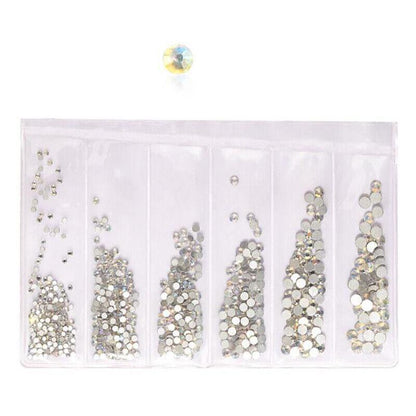 1440Pcs Glitter Rhinestones Crystal Clear Flat Bottom Glass Nail Art Nail Drill - Olive V528-SS4-SS16-OLIVE-35981