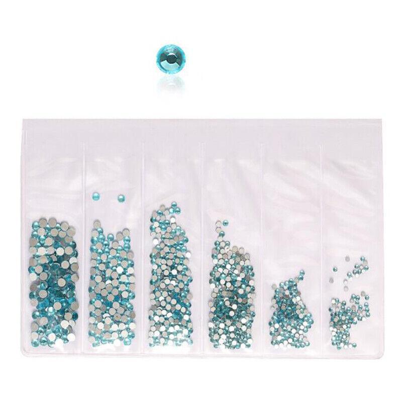 1440Pcs Glitter Rhinestones Crystal Clear Flat Bottom Glass Nail Art Nail Drill - Olive V528-SS4-SS16-OLIVE-35981
