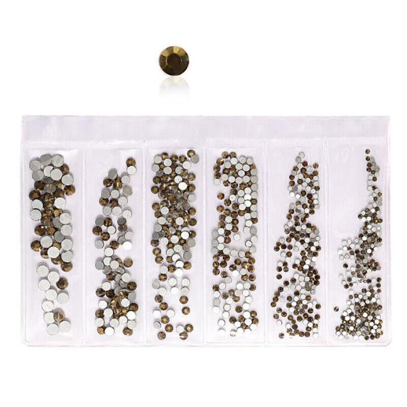 1440Pcs Glitter Rhinestones Crystal Clear Flat Bottom Glass Nail Art Nail Drill - Starry V528-SS4-SS16-STARRY-51569