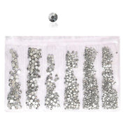 1440Pcs Glitter Rhinestones Crystal Clear Flat Bottom Glass Nail Art Nail Drill - Starry V528-SS4-SS16-STARRY-51569