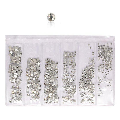 1440Pcs Glitter Rhinestones Crystal Clear Flat Bottom Glass Nail Art Nail Drill - Starry V528-SS4-SS16-STARRY-51569