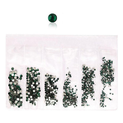 1440Pcs Glitter Rhinestones Crystal Clear Flat Bottom Glass Nail Art Nail Drill - Starry V528-SS4-SS16-STARRY-51569
