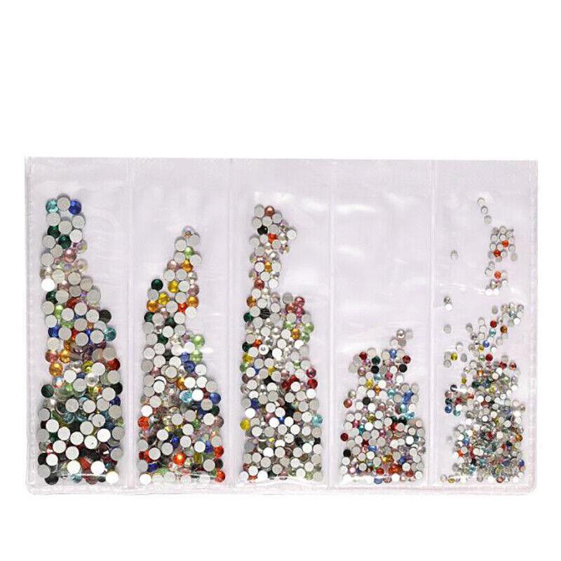 1440Pcs Glitter Rhinestones Crystal Clear Flat Bottom Glass Nail Art Nail Drill - Starry V528-SS4-SS16-STARRY-51569