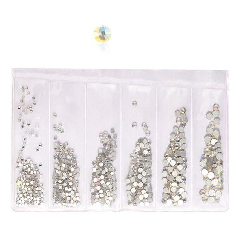1440Pcs Glitter Rhinestones Crystal Clear Flat Bottom Glass Nail Art Nail Drill - Starry V528-SS4-SS16-STARRY-51569