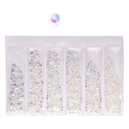 1440Pcs Glitter Rhinestones Crystal Clear Flat Bottom Glass Nail Art Nail Drill - Yellow V528-SS4-SS16-YELLOW-96715