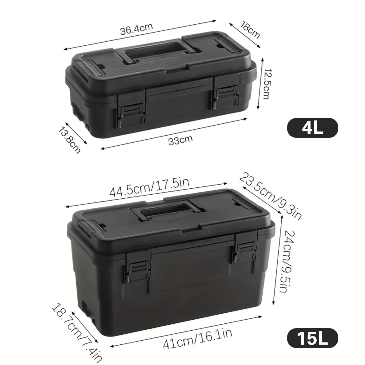 Multi Function Toolbox Household Car Storage Organizer Outdoor Hardware Case - 4L V528-STACKABLE-TOOLBOX-S-BLACK-4L-302746