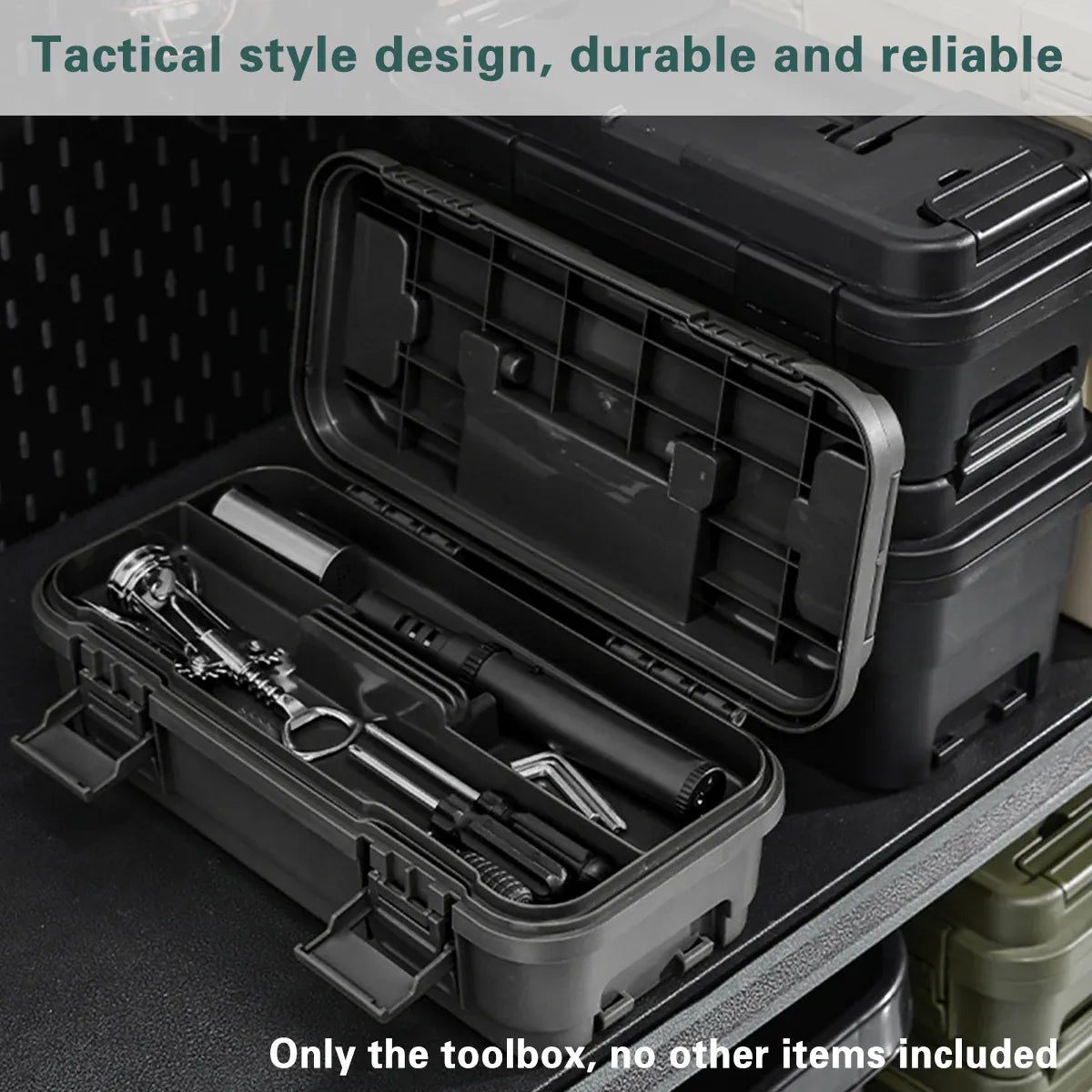 Multi Function Toolbox Household Car Storage Organizer Outdoor Hardware Case - 4L V528-STACKABLE-TOOLBOX-S-BLACK-4L-302746