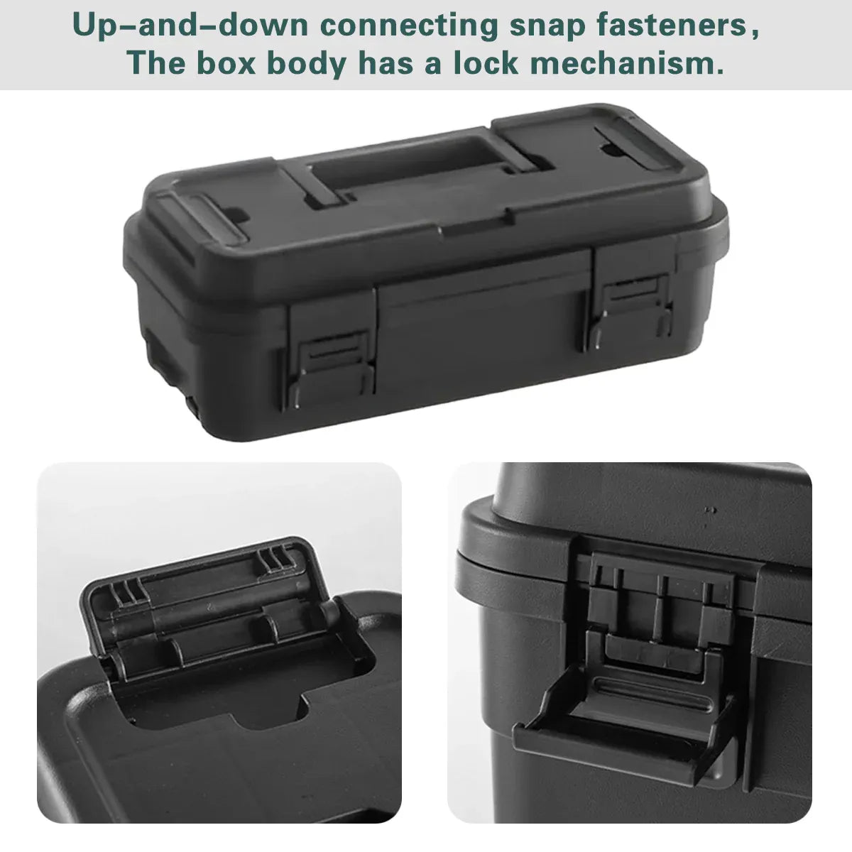 Multi Function Toolbox Household Car Storage Organizer Outdoor Hardware Case - 4L V528-STACKABLE-TOOLBOX-S-BLACK-4L-302746