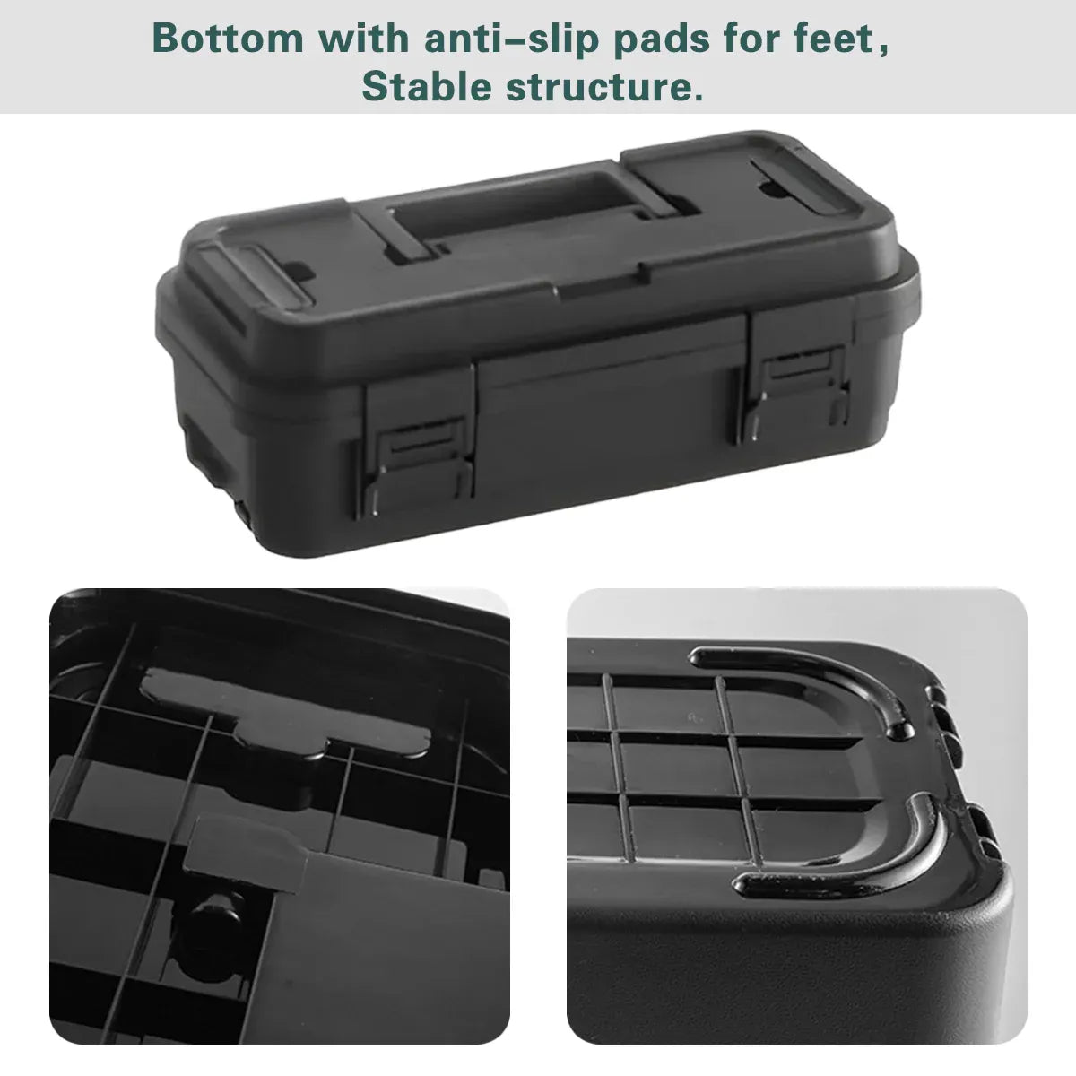 Multi Function Toolbox Household Car Storage Organizer Outdoor Hardware Case - 4L V528-STACKABLE-TOOLBOX-S-BLACK-4L-302746