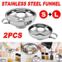 2pcs Stainless Steel Wide Mouth Funnel Large Bore Oil Drain Household Funnel Set V528-STAINLESS-STEEL-FUNNEL-2PCS-854233