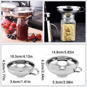 2pcs Stainless Steel Wide Mouth Funnel Large Bore Oil Drain Household Funnel Set V528-STAINLESS-STEEL-FUNNEL-2PCS-854233