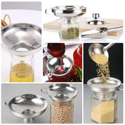 2pcs Stainless Steel Wide Mouth Funnel Large Bore Oil Drain Household Funnel Set V528-STAINLESS-STEEL-FUNNEL-2PCS-854233