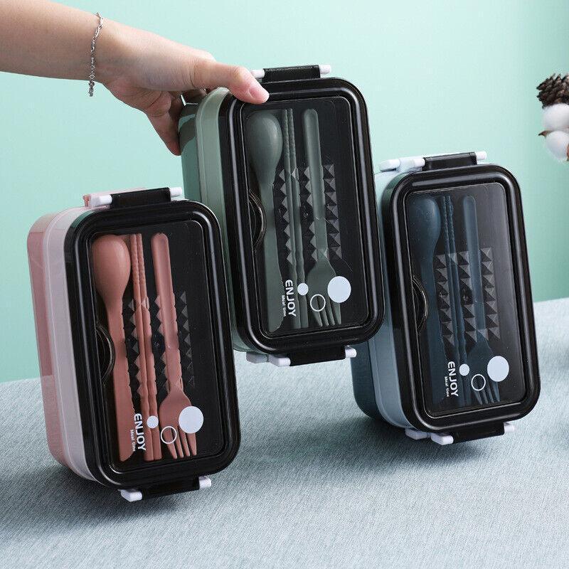 Bento Box Lunch Containers Food Microwave Stainless Portable Dinnerware Au - Pink V528-STAINLESSLUNCHBO-PINK-94357