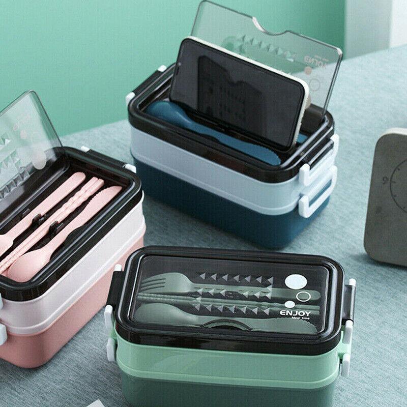Bento Box Lunch Containers Food Microwave Stainless Portable Dinnerware Au - Pink V528-STAINLESSLUNCHBO-PINK-94357
