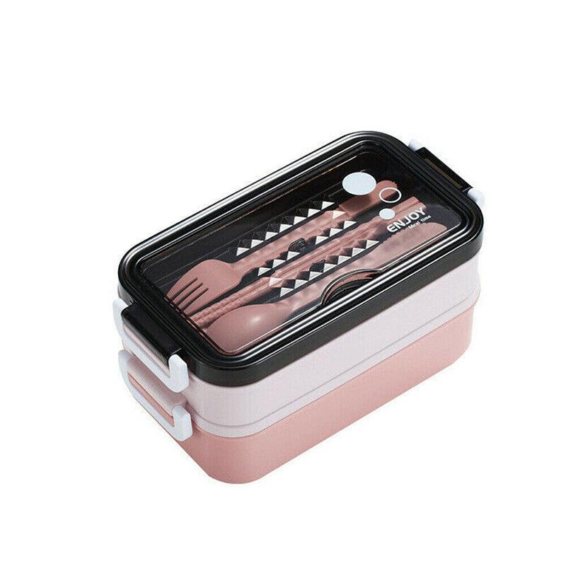 Bento Box Lunch Containers Food Microwave Stainless Portable Dinnerware Au - Pink V528-STAINLESSLUNCHBO-PINK-94357