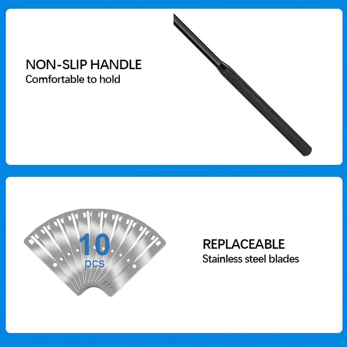 304SS Aquarium Stainless Steel Algae Scraper Blade Fish Tank Glass Cleaner V528-STAINLESSSCRAPER-834940