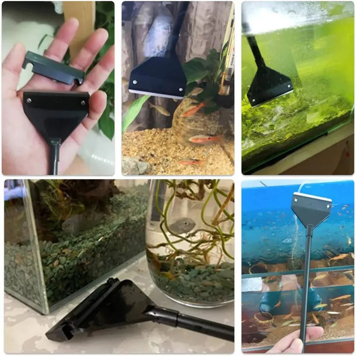 304SS Aquarium Stainless Steel Algae Scraper Blade Fish Tank Glass Cleaner V528-STAINLESSSCRAPER-834940