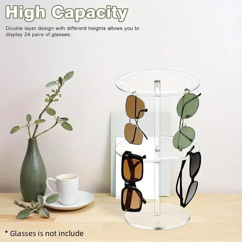 360 Degree Rotating Eyeglasses Display Stand Desktop Holder Organizer Glasses Storage - 1-Layer V528-STAND-1C-553188