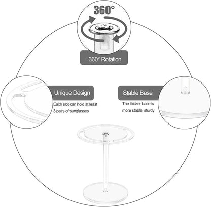 360 Degree Rotating Eyeglasses Display Stand Desktop Holder Organizer Glasses Storage - 1-Layer V528-STAND-1C-553188