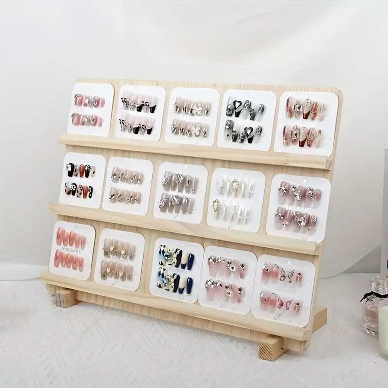 Wooden Earrings Display Rack Multi Tier Jewelry Stand Organizer Earrings Holder - 3-Tier V528-STAND-3-764749