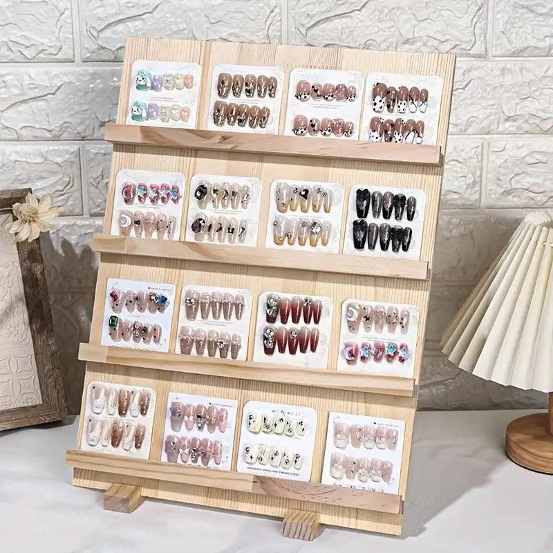 Wooden Earrings Display Rack Multi Tier Jewelry Stand Organizer Earrings Holder - 5-Tier V528-STAND-5-357225