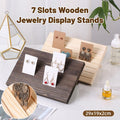 Wooden Earrings and Studs Display Rack Jewellery Organizer Stand 7 Slots Storage - Beige V528-STAND-BEIGE-436525
