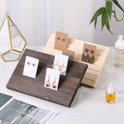 Wooden Earrings and Studs Display Rack Jewellery Organizer Stand 7 Slots Storage - Beige V528-STAND-BEIGE-436525