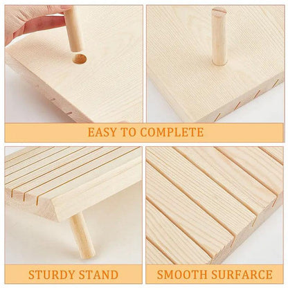 Wooden Earrings and Studs Display Rack Jewellery Organizer Stand 7 Slots Storage - Beige V528-STAND-BEIGE-436525